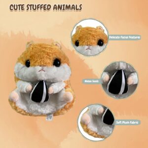 Arkdorz Cute Hamster Plush Toy,15.7inch Hamster Stuffed Animal Plush Pillow,Soft Stuffed Hamster Toy Birthday for Kids Boys Girls (Brown)