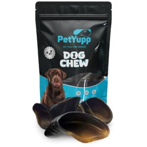 petyupp water buffalo hooves dog chew - 5 count - all-natural, high-protein, low-fat & easy-digest dog treats - for small, medium & large dogs - promotes dental health - additives-free (5 count)