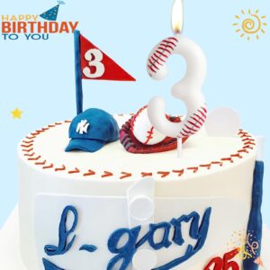 ZHIHUI Birthday Candle, Baseball Birthday Number Candles, Baseball Themed Candle Cake Topper for Boys Girls Kids Birthday Cake Topper Reunions Theme Party Supplies (Number 9)