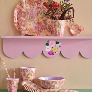 RICE BY RICE Melamine Medium Cup - Soft Pink - Daisy Dearest Print - 8.4oz