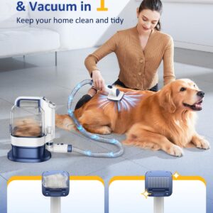 Dog Grooming Vacuum Kit, 3.2L Dust Cup Pet Grooming Vacuum for Dogs Cats with Cordless Clipper, 12000pa 6 Pet Grooming Tools Dog Brush Vacuum for Shedding Home Cleaning, Low Noise Dog Cat Hair Remover