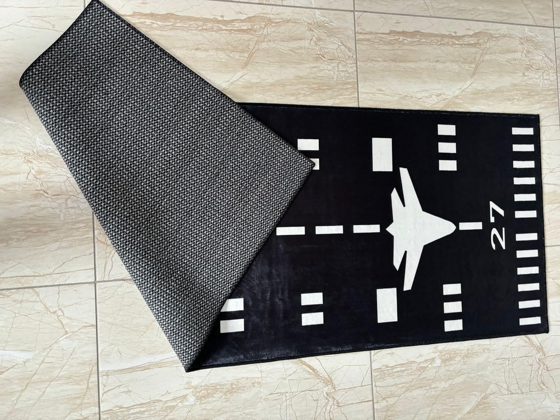 Runway Rug,Track Rug,Aircraft Rug,Aviation Carpet,Airport Rug,Plane Rug,Runway Area Rug,Floor Area Rug,Racing Track Rug,Road Pattern Rugs RM1206.0 60x100Cm//23x39 inch