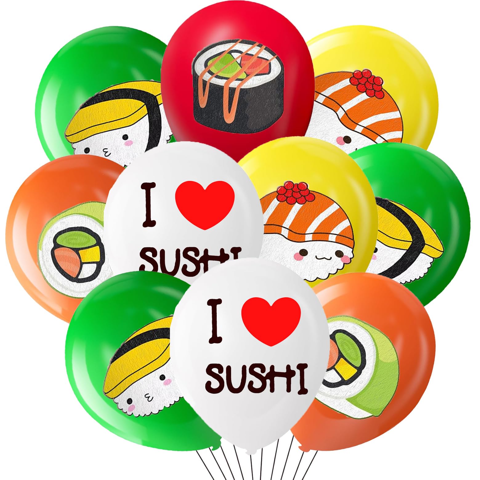 ﻿ 35 Pcs Sushi Balloons for Japanese Party Decoration for Sushi Theme Birthday Party Baby Shower Supplies