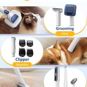 Dog Grooming Vacuum Kit, 3.2L Dust Cup Pet Grooming Vacuum for Dogs Cats with Cordless Clipper, 12000pa 6 Pet Grooming Tools Dog Brush Vacuum for Shedding Home Cleaning, Low Noise Dog Cat Hair Remover