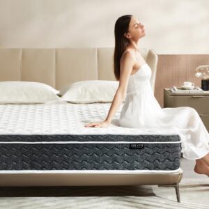 ablyea queen mattress 14 inch queen size mattresses - memory foam & individually pocket coils springs | pressure relief | motion isolation, edge support | certipur-us certified | medium firm