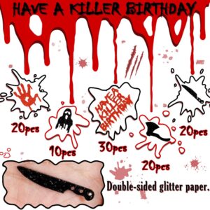 Glitter Have a Killer Birthday Confetti, Halloween Birthday Party Decorations, Murder Mystery Birthday Party Scary Horror Birthday Party Decorations(100pcs)