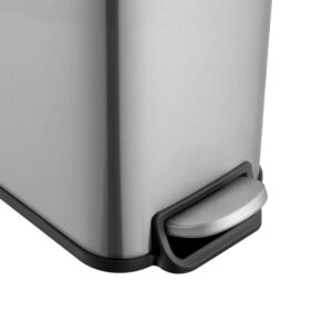 QUALIAZERO 5L / 1.3 Gallon Stainless Steel Step-On Bathroom Trash Can, Slim Shape, Pack of 2, Starter Set (Stainless Steel)