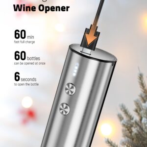 Electric Wine Opener Set - Premium Wine Gifts with Wine Opener, Foil Cutter, Wine Aerator, Vacuum Stopper, and Elegant Gift Box - Ideal Christmas Gift for Unforgettable Moments