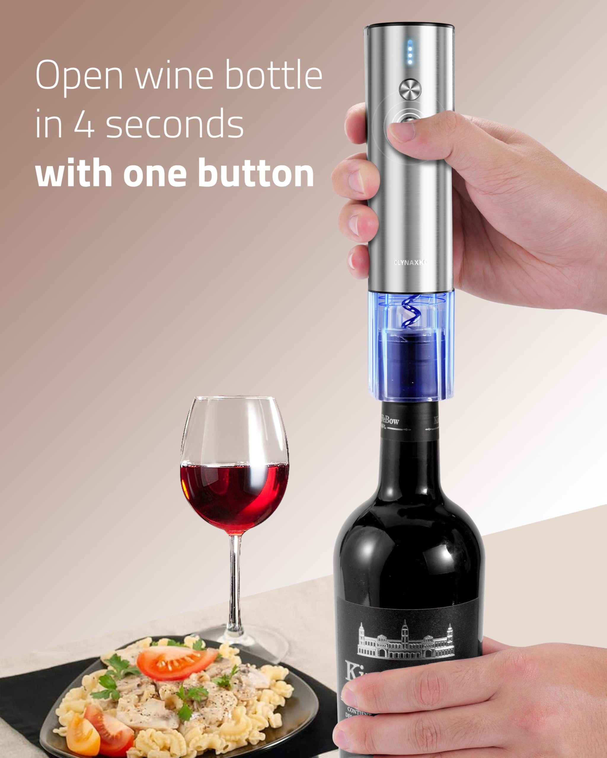 Electric Wine Opener Set - Premium Wine Gifts with Wine Opener, Foil Cutter, Wine Aerator, Vacuum Stopper, and Elegant Gift Box - Ideal Christmas Gift for Unforgettable Moments