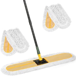 36" commercial dust large mops for floor cleaning, heavy duty industrial dry wet mop with replacement mop head,floor dust broom for hardwood, tiles, marble floors for hotel gym household cleaning