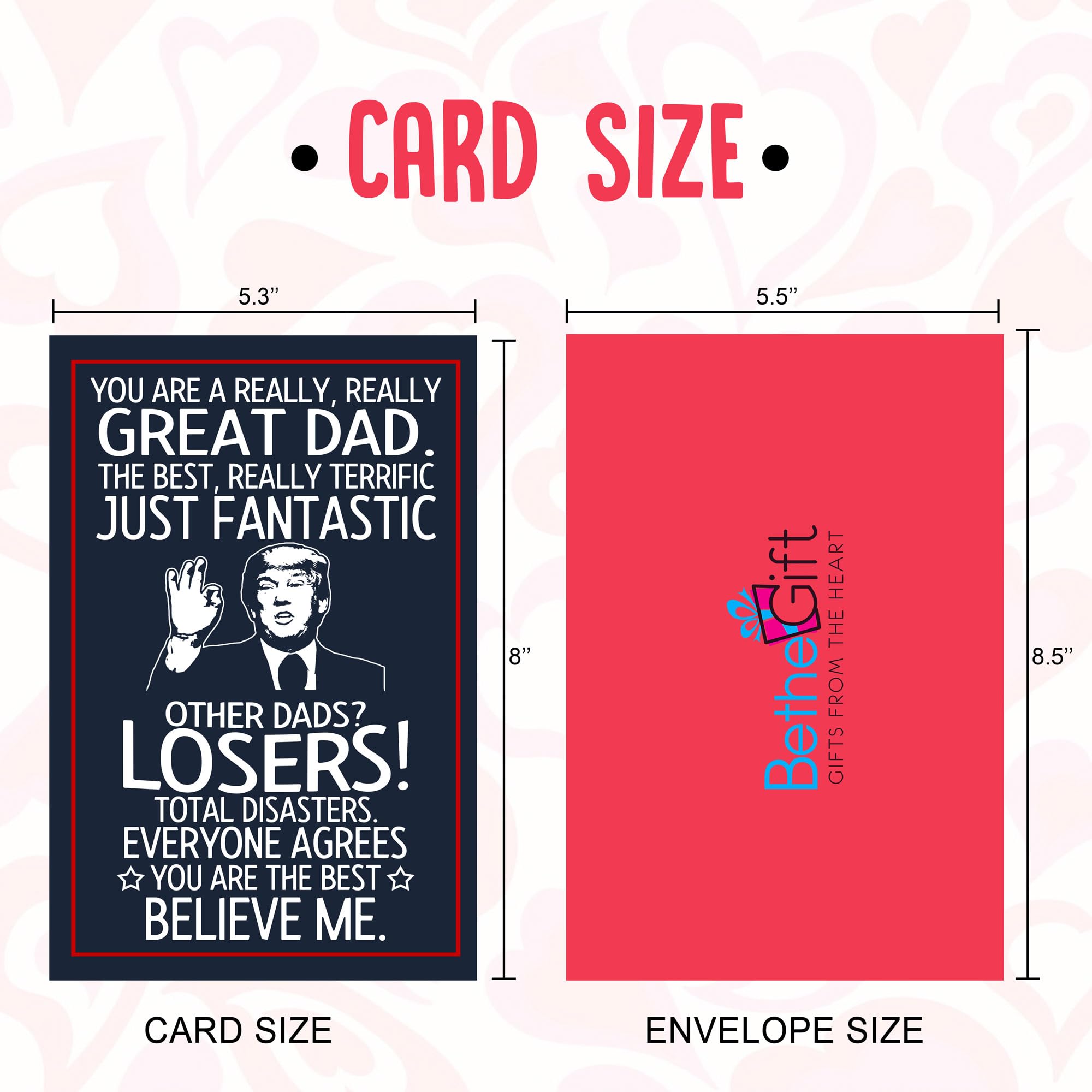 BETHEGIFT Funny Card for Dad from Daughter, Son, Kids - Dad Birthday Card - Christmas Gifts for Dad Card - Dad Christmas Gifts - Fathers Day Card for Dad - Humorous Dad Greeting Cards