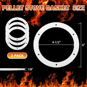 6 "Pellet Stove ​Exhaust Blower Gasket for Combustion Exhaust Fan Blower to Housing Seal, Pellet Stove White Gasket for Heatilator, Breckwell, Quadrafire, Englande Most Pellet Stoves 2100J - 3 Pack