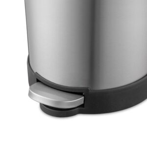 QUALIAZERO 6L / 1.6 Gallon Stainless Steel Step-On Bathroom Trash Can, Round Shape, Pack of 2, Starter Set (Stainless Steel)