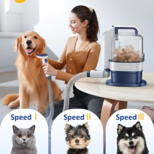 Dog Grooming Vacuum Kit, 3.2L Dust Cup Pet Grooming Vacuum for Dogs Cats with Cordless Clipper, 12000pa 6 Pet Grooming Tools Dog Brush Vacuum for Shedding Home Cleaning, Low Noise Dog Cat Hair Remover