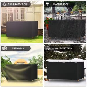 Patio Furniture Set Covers Waterproof, 63x39x16inch/LxWxH Heavy Duty Outdoor Furniture Cover Waterproof, Garden Dining Table Chair Set Cover Outside Rectangular Outdoor Couch Cover