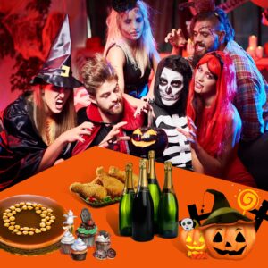 ACSUIT 12 Pack Halloween Tablecloths Rectangle Plastic 54 X 108 Inches Disposable Plastic Waterproof Decorative Table Covers for Halloween Parties and Decorations (Black,Orange,Purple)