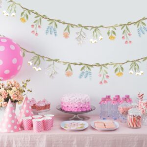 Cheerland Flower Banner Garland for Enchanted Garden Party Woodland Theme Picnic Wedding Baby Shower Birthday Party Supplies and Decorations