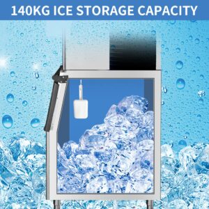 CMICE Commercial Ice Machine Maker, 350 Lbs/24H Industrial Ice Maker Machine with 308 Lbs Ice Storage, Vertical Ice Machine, Air Cooled Stainless Steel Ice Cube Maker for Bar/Cafe/Restaurant/Business