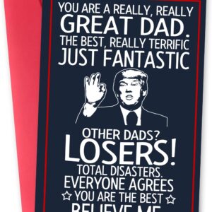 BETHEGIFT Funny Card for Dad from Daughter, Son, Kids - Dad Birthday Card - Christmas Gifts for Dad Card - Dad Christmas Gifts - Fathers Day Card for Dad - Humorous Dad Greeting Cards