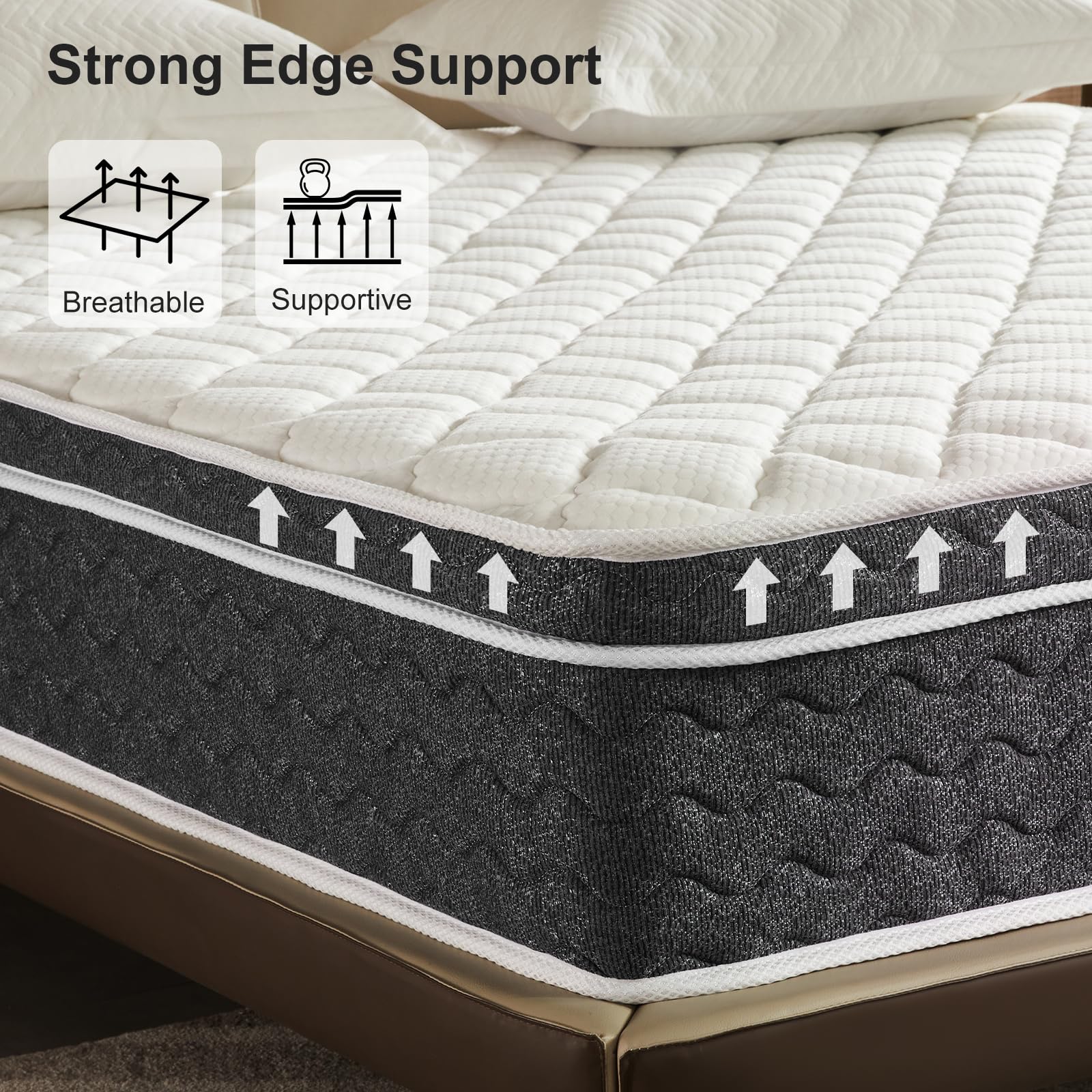 Ablyea Twin Mattress 8 Inch Twin Bed Mattress - Memory Foam & Individually Pocket Coils Springs | Pressure Relief | Motion Isolation, Edge Support | CertiPUR-US Certified | Medium Firm