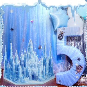 Watersay Snowflake Castle Cardboard Winter Snow Themed Party Decoration Blue Castle Photography Background Snowflake Castle Table Decoration Winter Snowflake Themed Party Supplies