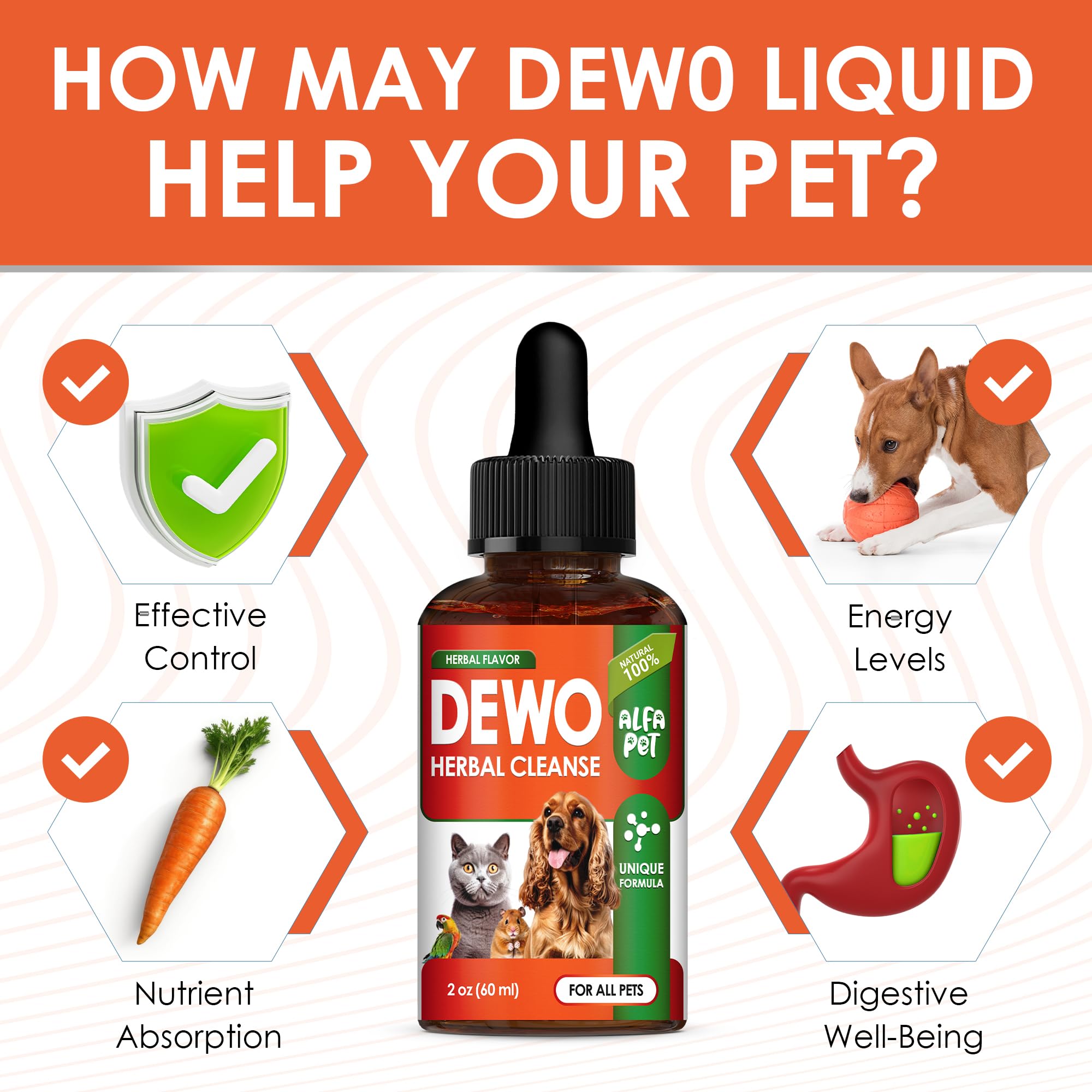 Liquid Herbal Cleanse for Cats and Dogs • Cats & Dogs Natural Broad Spectrum Cleanser • Dietary Supplement Drops for Cats and Dogs • Natural Broad Spectrum Cleanser for Pets • 2 oz