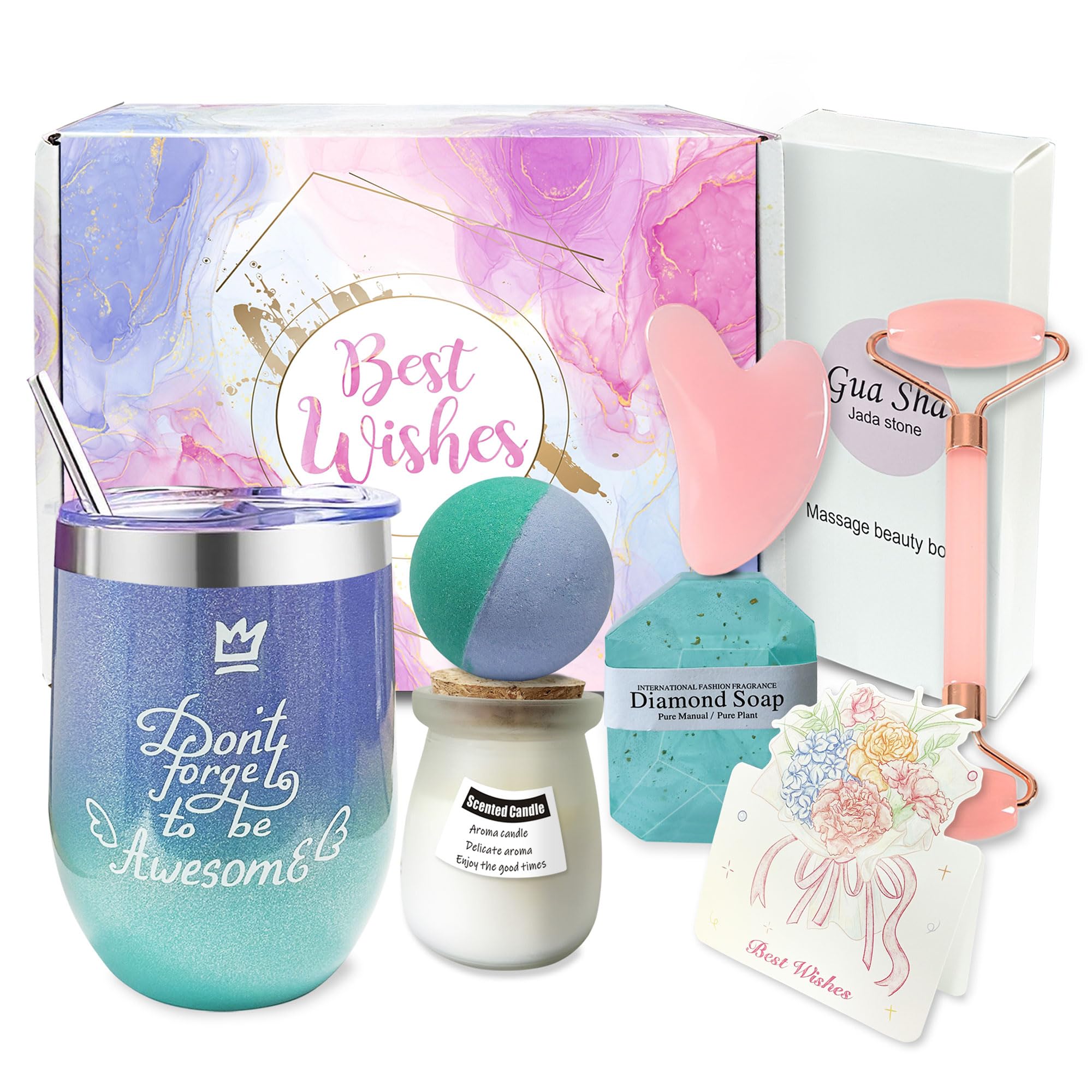 Luxury Spa Gift Set for Women – Perfect for Birthdays, Anniversaries & Self-Care – Includes Bubble Bath, Face Massager, Candle & More – Ideal Gift for Mom, Wife, Daughter, or Best Friend