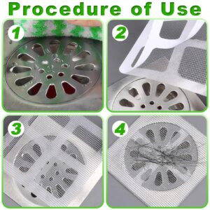 Haoguo 40Pcs 4" X 4" Disposable Shower Drain Cover Hair Catcher Shower Drain Mesh Stickers, Floor Drain Sticker for Bathroom, Laundry, Bathtub, Kitchen