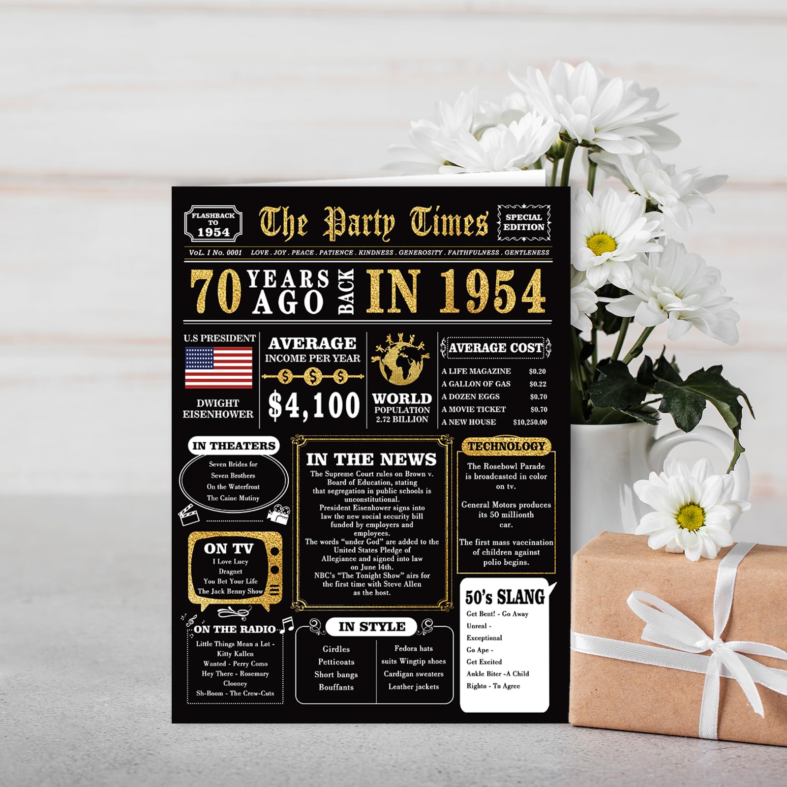 GlightG Happy 70th Birthday Gift for Woman Man, Funny Birthday Card for 70 Year Old Mom Dad Grandpa Grandma, Best 70th Birthday Decorations for Husband Wife, Gifts for Him Her