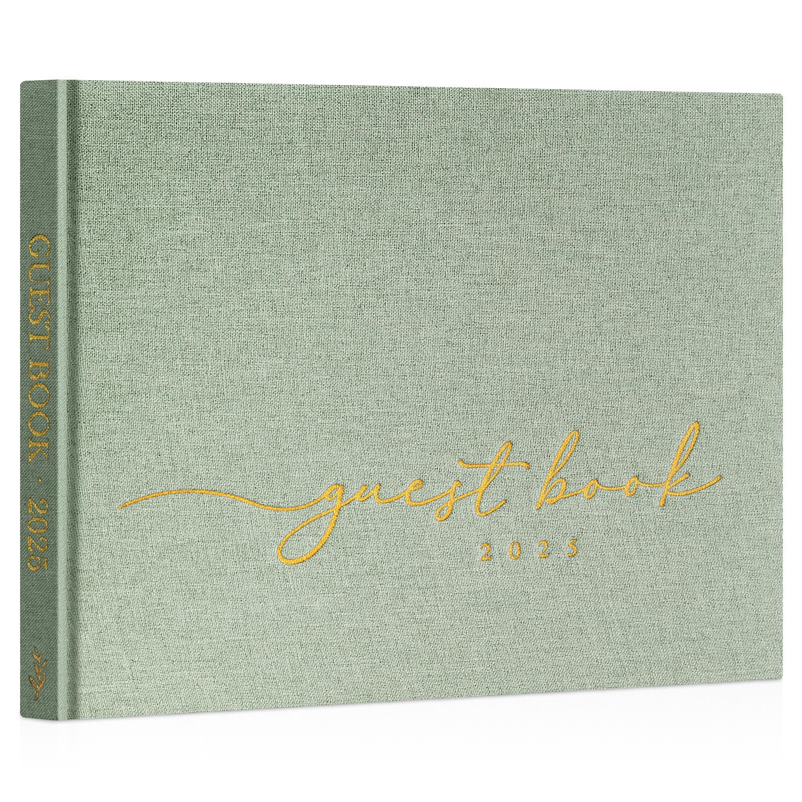 Lanpn Wedding Guest Book 2025 - Linen Hardcover Polaroid Guestbook Wedding Reception with 108 Blank Pages for Sign in and Photos - Guest Book for Wedding Bridal Shower Baby Shower Party (Sage Green)