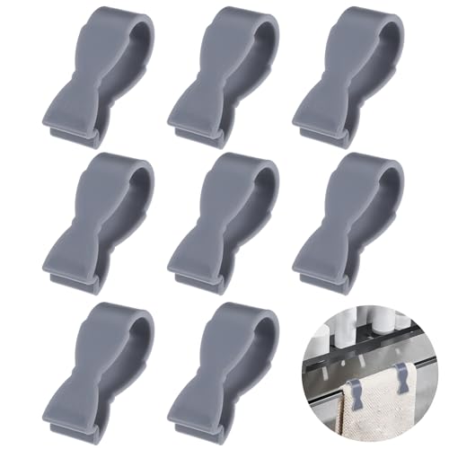 8pcs Towel Chair Clips for Keeps Towel from Falling,Towel Clips for Kitchen,Beach Towel Clip Hand Towel Clips for Bathroom Kitchen Oven Dishwasher Stove Floor(Gray)