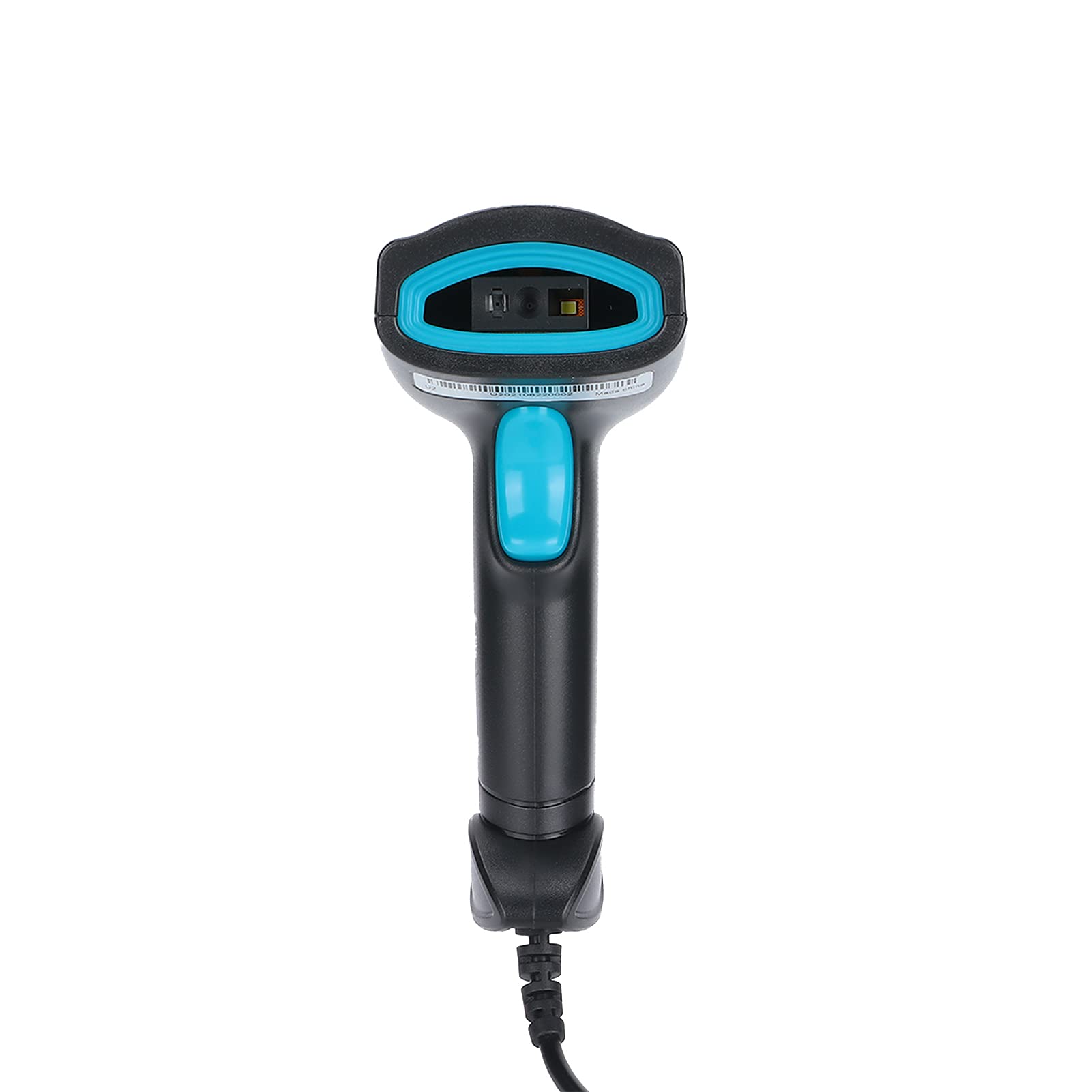 Handheld Barcode Scanner 360° Portable Barcode Reader QR Code Reader for Paper Barcodes, LCD Display Barcodes, Suitable for Warehouse, Store (Black Blue)