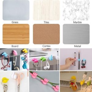 20 Pcs Self Adhesive Silicone Thumb Hooks – Multifunction Thumb Up Wall Hooks for Cable Clip, Key Holder, Wire Management, Small Command Hooks – Versatile Wall Hangers