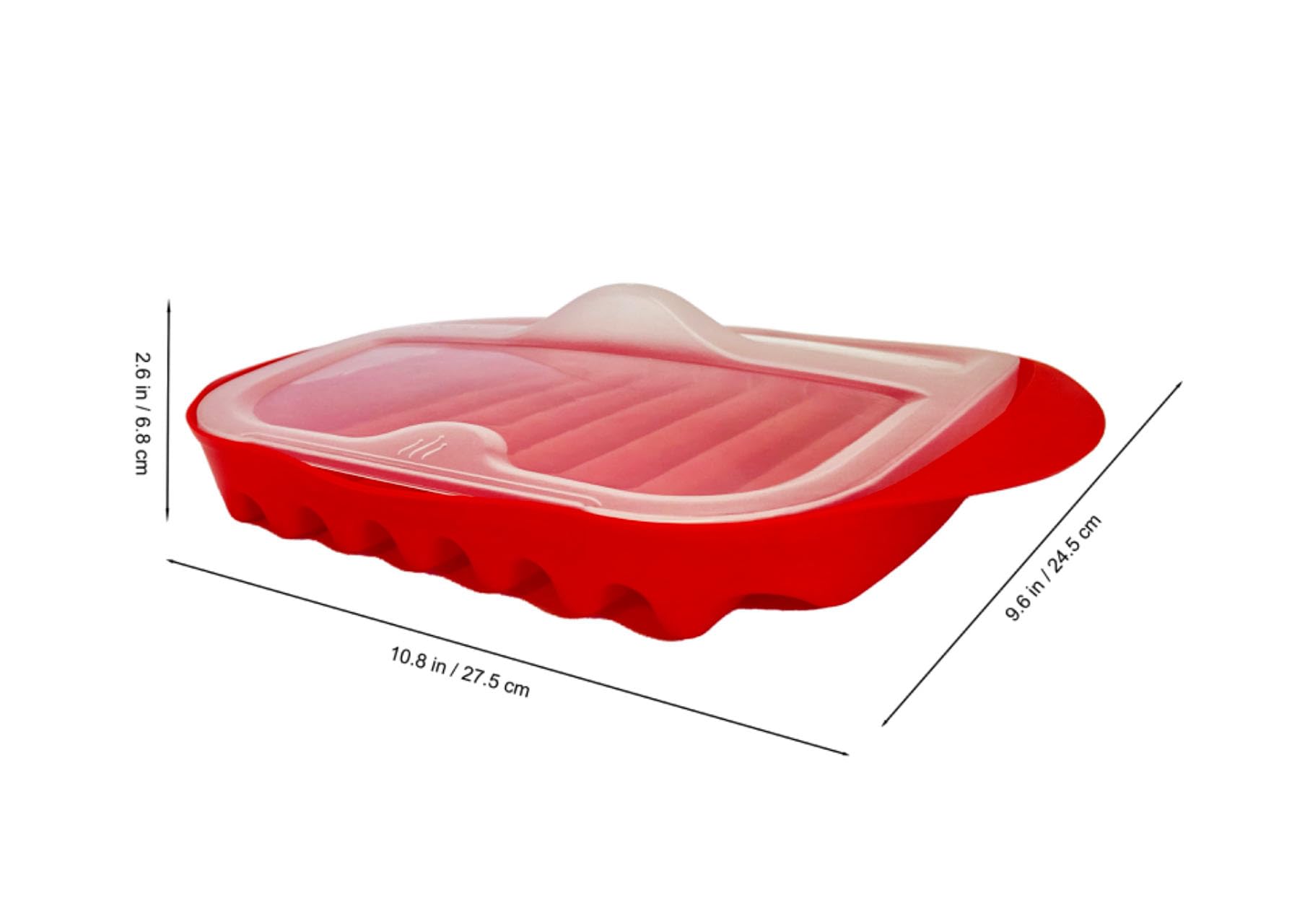 Kanpion Microwave Bacon Tray with Lid - Quick, Crispy Bacon in Minutes, BPA-Free, Easy to Clean, Microwave Bacon Cooker with Cover, Holds 4-5 Strips of Bacon, Healthier Breakfast Option