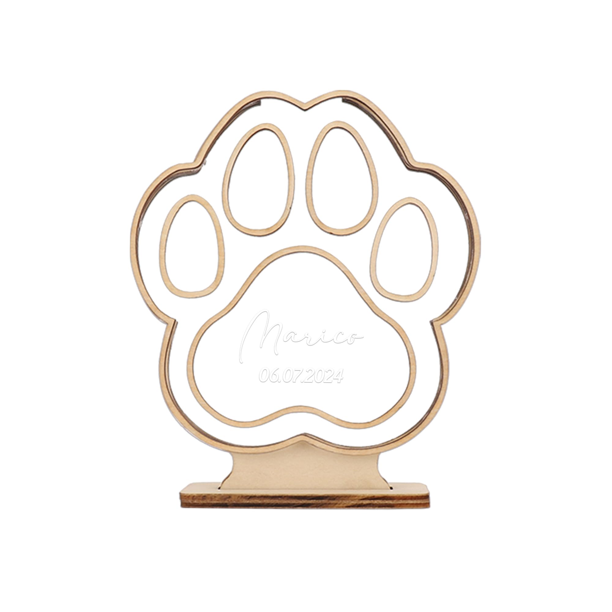 Personalized Pet Hair Keepsake Box for Dog and Cat Fur,Custom Dog Keepsake Memorial Box,Engraved Wood Memorial Box,Dog Paw Pet Storage Box for Dog and Cat Ashes, Loss Sympathy Gifts for Pet Lovers