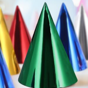 Balsa Circle 25 pcs Mixed 5x7 in Metallic Paper Cone Birthday Hats Party Events Reception Tableware Decoration Supplies