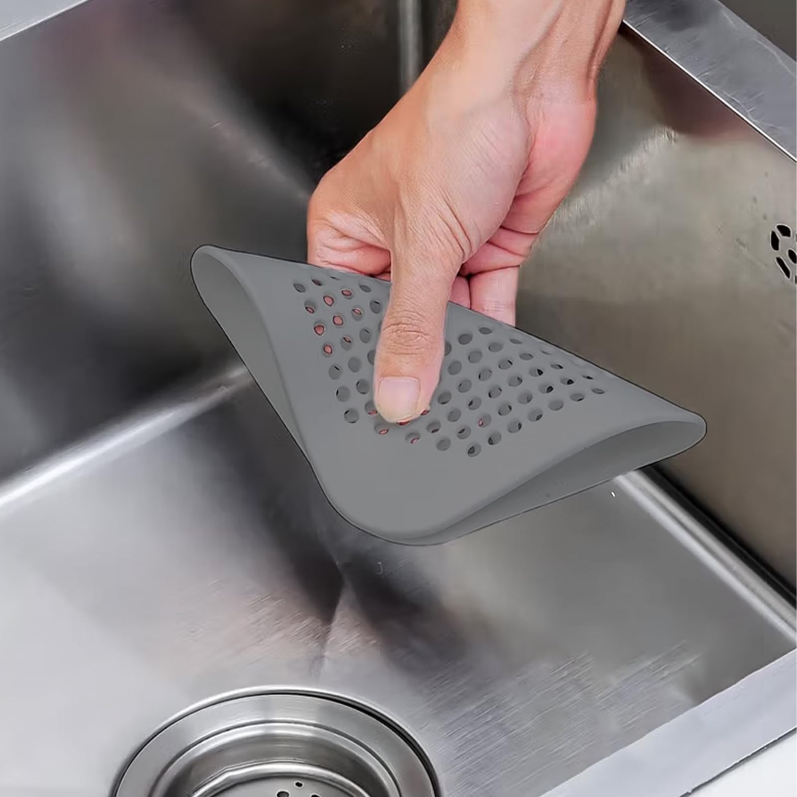 Square Silicone Sink Strainer with Suction Cups – Anti-Clogging Drain Cover for Kitchen Sink, Bathroom, and Bathtub