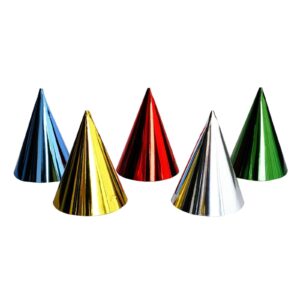 balsa circle 25 pcs mixed 5x7 in metallic paper cone birthday hats party events reception tableware decoration supplies