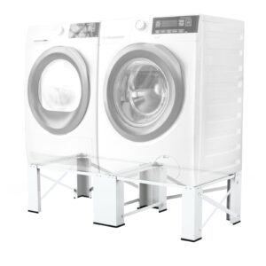 2 in 1 Washer and Dryer Pedestals, 28'' Laundry Pedestal Stand Risers for Washer and Dryer, Heavy Duty Washing Machine Pedestals, Universal Fit 700lbs Capacity, 56.8"W x 28.2"D x 12.6"H, White