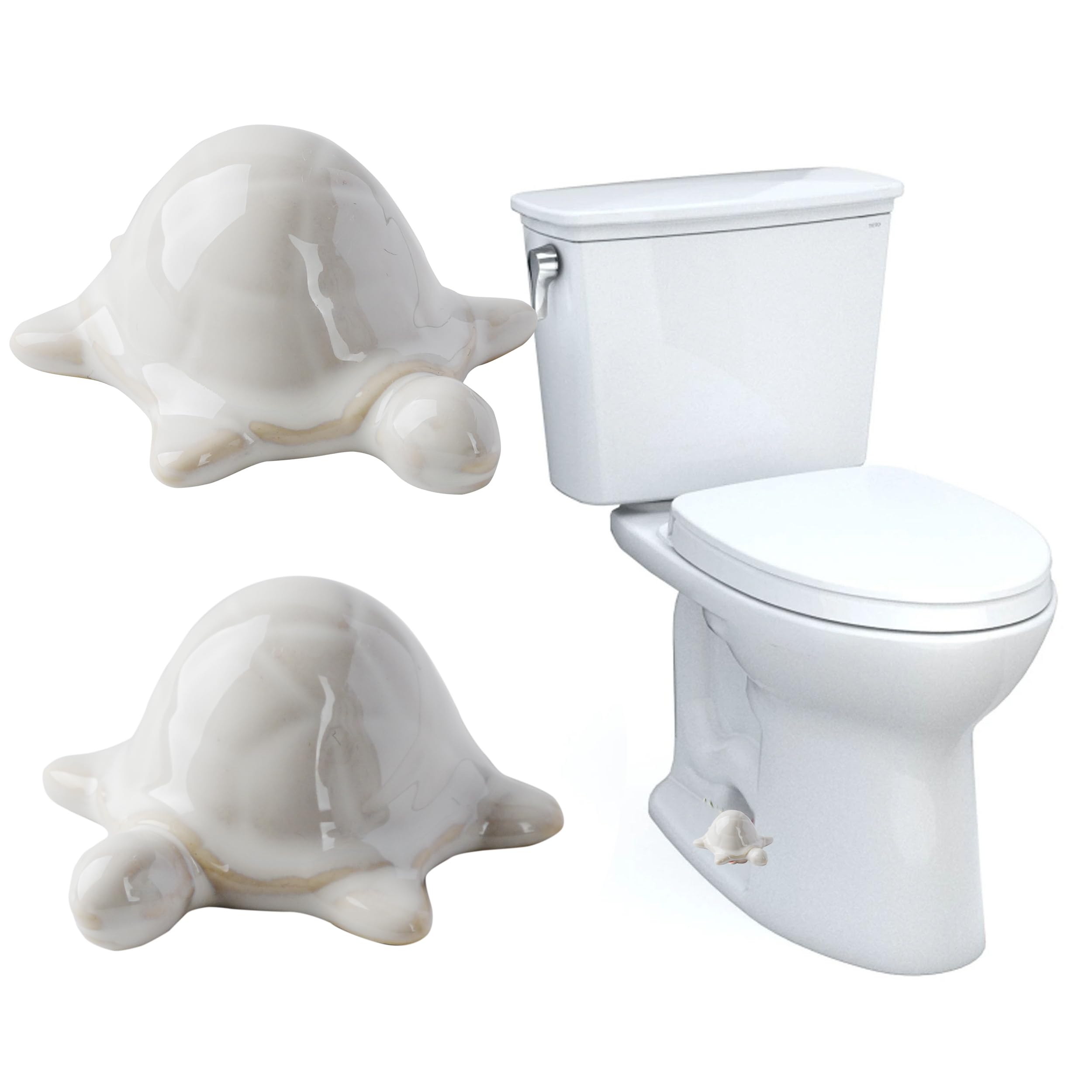 Toilet Bolt Covers, Turtle Toilet Bolt Caps - Fun and Cute Bathroom Toilet Screw Cover Caps - Decorative Toilet Caps for Bottom of Toilet (White turtle 2pcs)