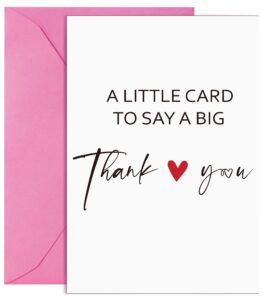 funny thank you card for friend him her, humor thank you card for men women, thank you gifts card for teacher boss, a little card to say a big thank you