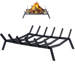 cozykallos fireplace grate 17 inch, heavy duty steel fireplace log grate, fireplace log holder with 6 bars fireplace accessories for indoor/outdoor/camping/chimney/firepit