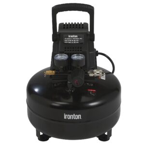 Ironton Oil-Free Pancake Air Compressor, 0.3 HP, 3 Gallons, 110 PSI