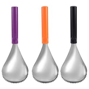 pumpkin scooper 3pcs 9.8x3.4 inch stainless steel pumpkin scoop manual pumpkin carving scoop with non slip handle vegetable scooper tool for kitchen.