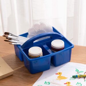 Portable Multiuse Arts Caddies 3 Compartments Storage with Carrying Handle Divided Basket Bin Box