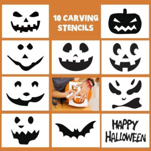 EIKEJI Pumpkin Carving Kit with Stencils, 11 Pcs Professional Carving Tools with 10 Pumpkin Carving Stencils, Heavy Duty Stainless Steel Pumpkin Carving Set for Halloween Decoration Jack-O-Lanterns