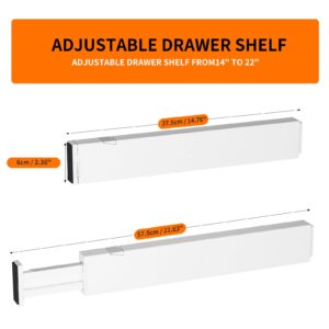 Canfanni Drawer Dividers 3 Pack, 2.36" High, 14.76-22.6" Adjustable Drawer Divider for Clothes, Plastic Dresser Organizer for Bedroom, Closet, Clothes, Office, Kitchen Storage