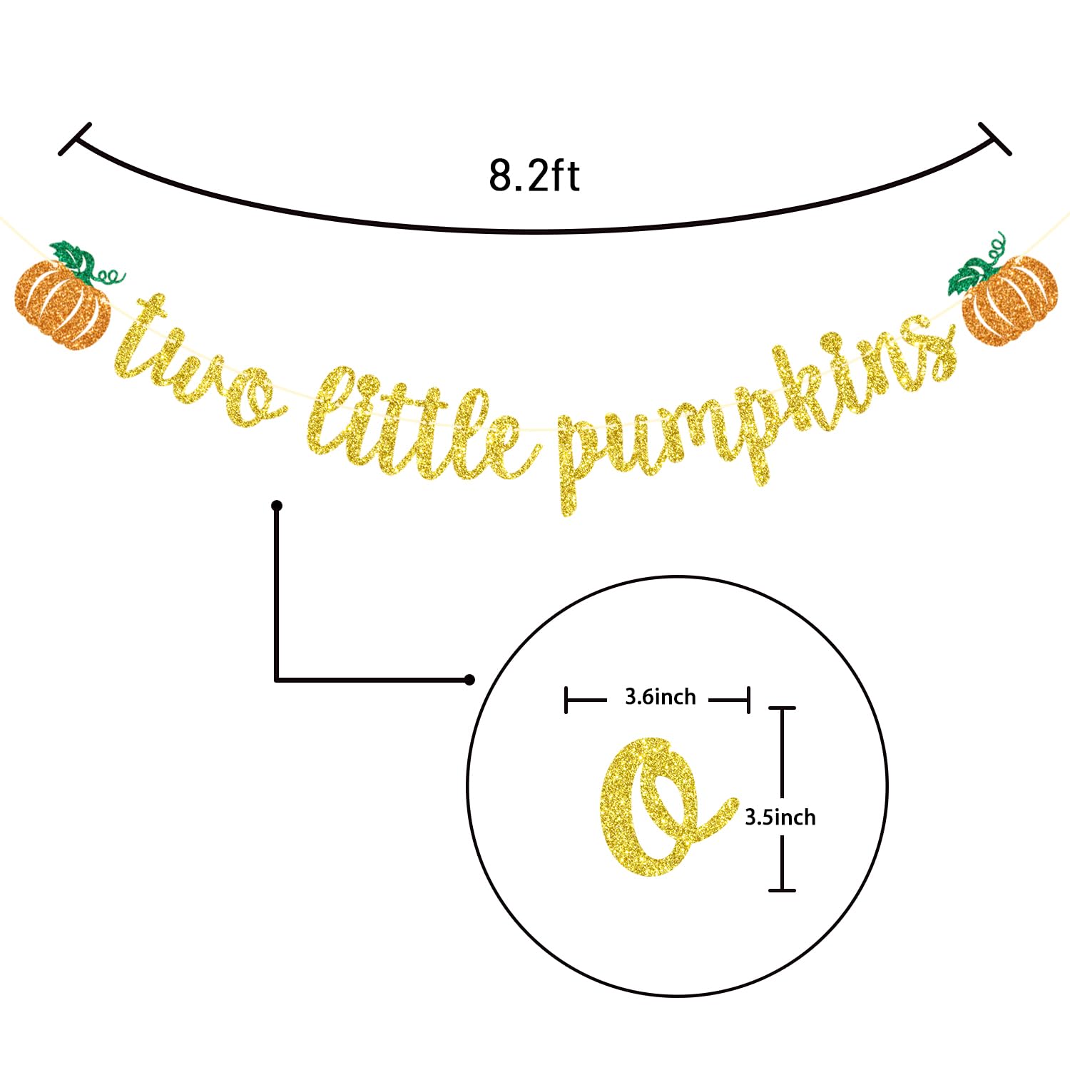 Two Little Pumpkins Banner, Twins Birthday Party Decor, Boys Girls Little Pumpkin Decor, Fall Twins Baby Shower Gender Reveal Party Decorations, Gold Glitter