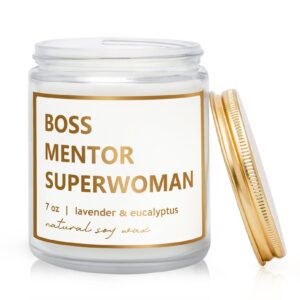 boss day gifts for women, best boss lady gifts for women - lavender scented candle, boss retirement gifts, christmas farewell retirement gifts for boss women