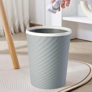 Bedroom Trash Can, Striped Waste Bin, Home Office Kitchen Waste Bin, Open Top Bedroom Trash Can, Wastebasket, Pressure Ring Wastepaper Basket Waste Bin, for Kitchen and Living Room